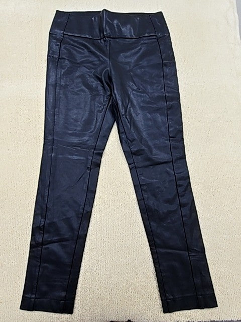 Esprit Black Faux Leather Straight Leg Pants Women Size 26