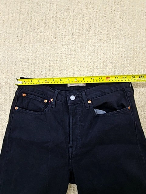 Levi's 501 Unisex Black Straight Leg Jeans 30x28 Mid Rise