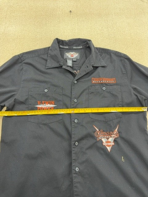 Harley-Davidson Men's Black Mechanic Shirt Size L Cotton Poly