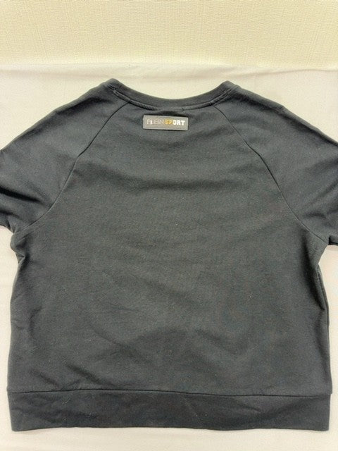 Plein Sport Black Crewneck Sweatshirt Men's S Long Sleeve Cotton Fleece