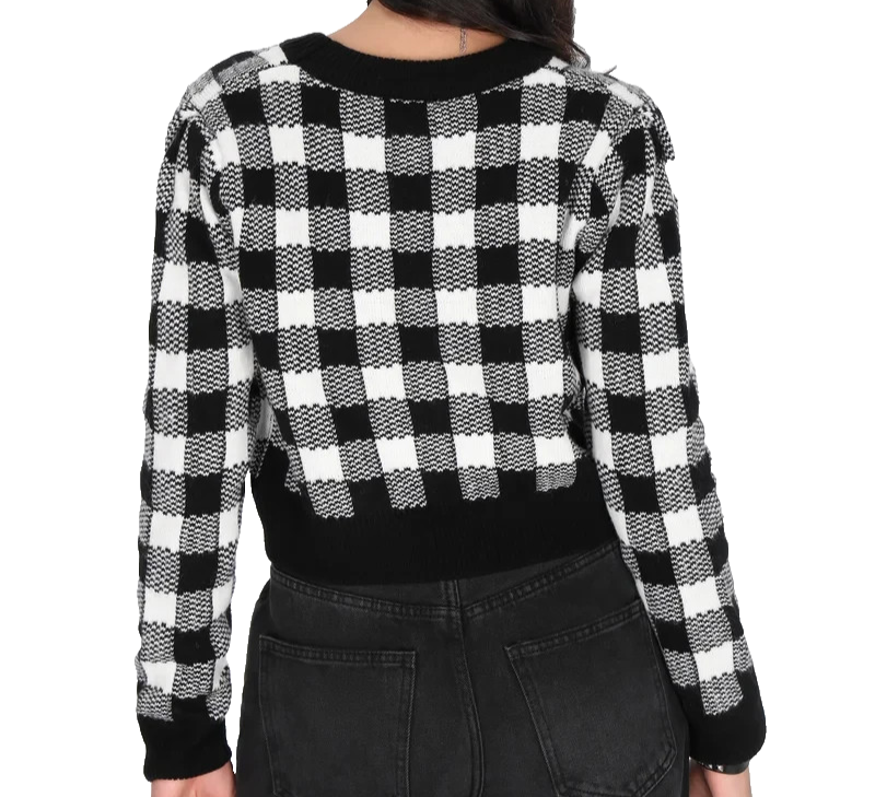 Miso Women's Black And White Jumper Size 6