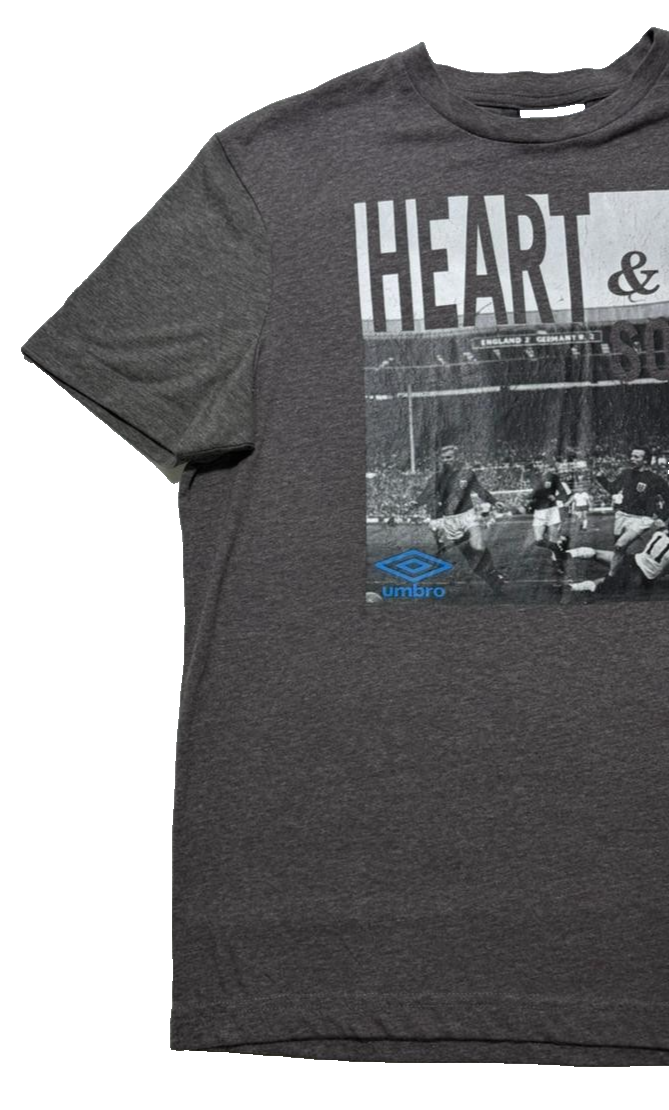 Umbro Men's "Heart & Soul" Graphic T-Shirt Gray - Size S