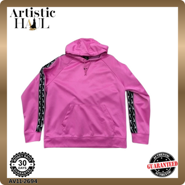 Nike Men's Pink Raglan Stripe Hoodie Size M Long Sleeve