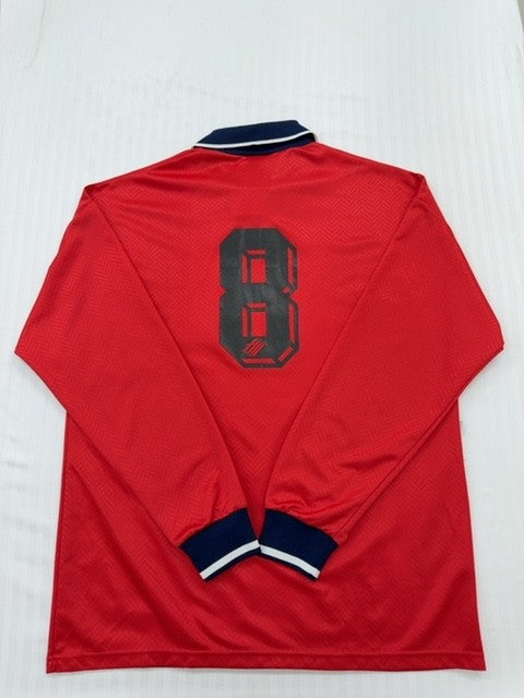 Umbro Men's Red Retro Soccer Jersey Size L Vintage 1980s