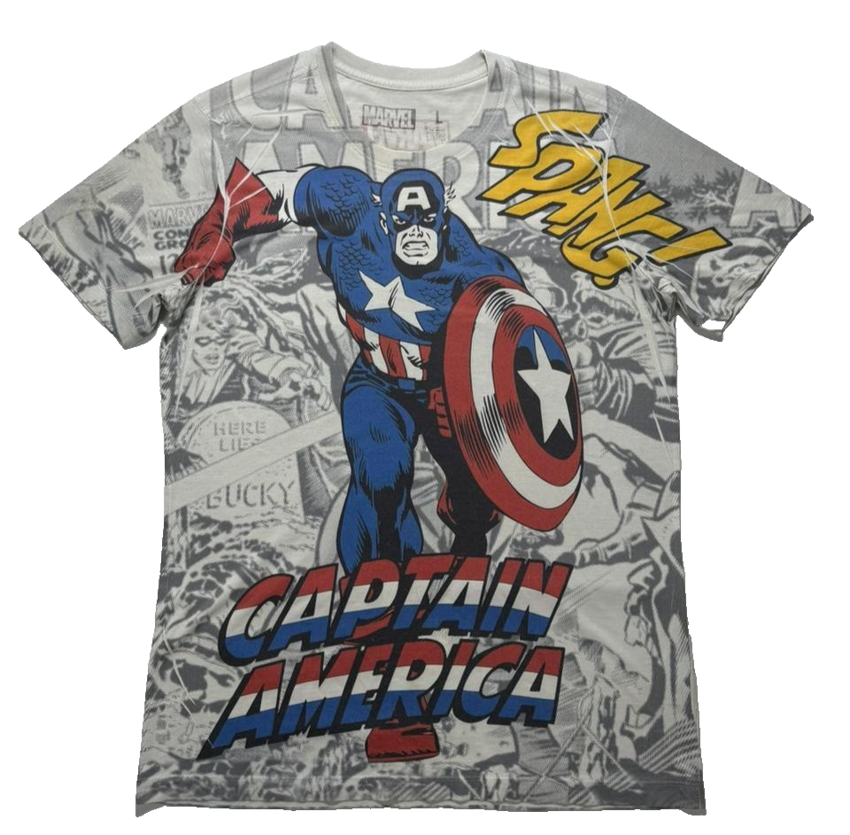 Marvel Captain America Shield Graphic T-Shirt Men's Size L