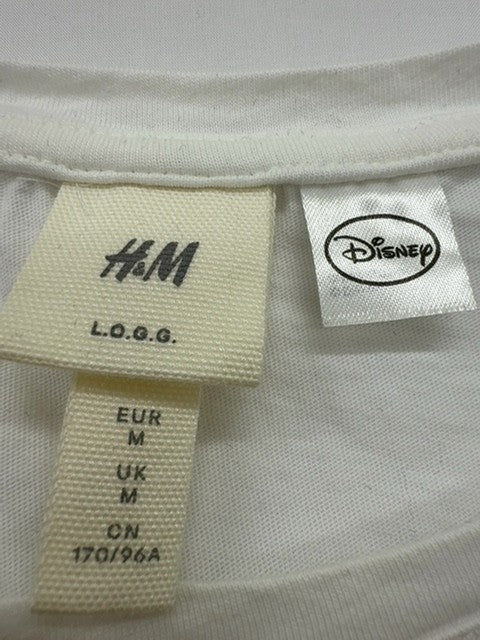 H&M Boys White Mickey Graphic T-Shirt Size M Regular Fit Casual