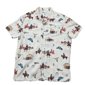 Sonoma Goods For Life Men's Cream Cowboy Print Shirt M