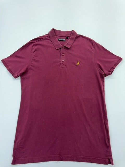 Brave Soul Men's XL Burgundy Short Sleeve Polo Shirt