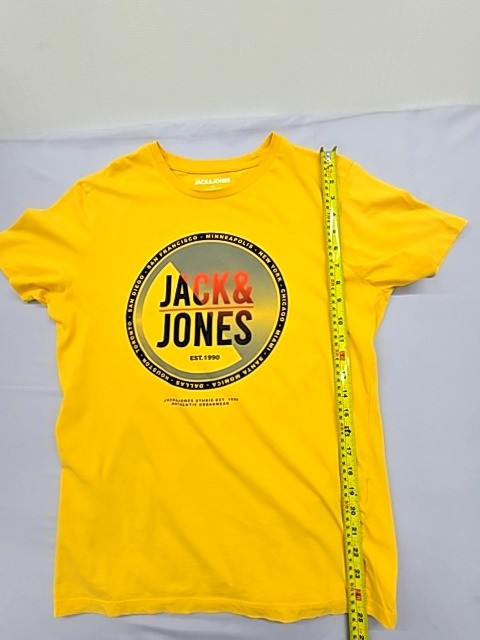 Jack & Jones Yellow Short Sleeve Crew Neck T-Shirt Sz S Unisex