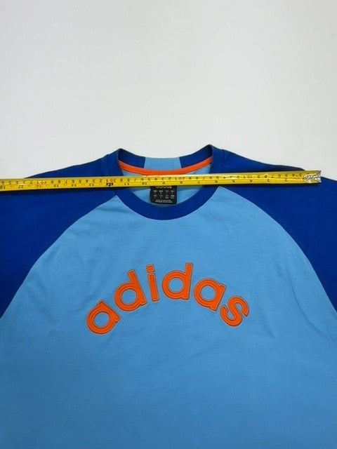 adidas Boys Light Blue Sports T-Shirt Size L Regular Crew Neck
