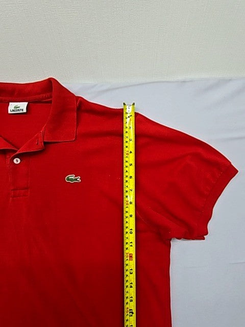 Lacoste L1212 Red Cotton Polo Shirt Men's Size 6 Short Sleeve Croc Logo