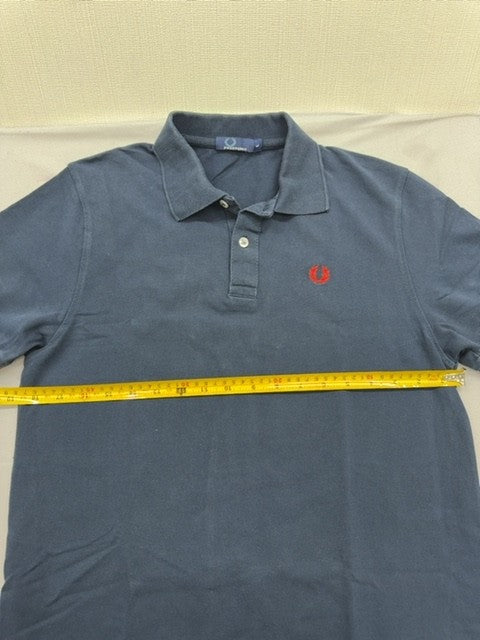 Fred Perry Men's Navy Polo Shirt L Laurel Wreath England Cotton