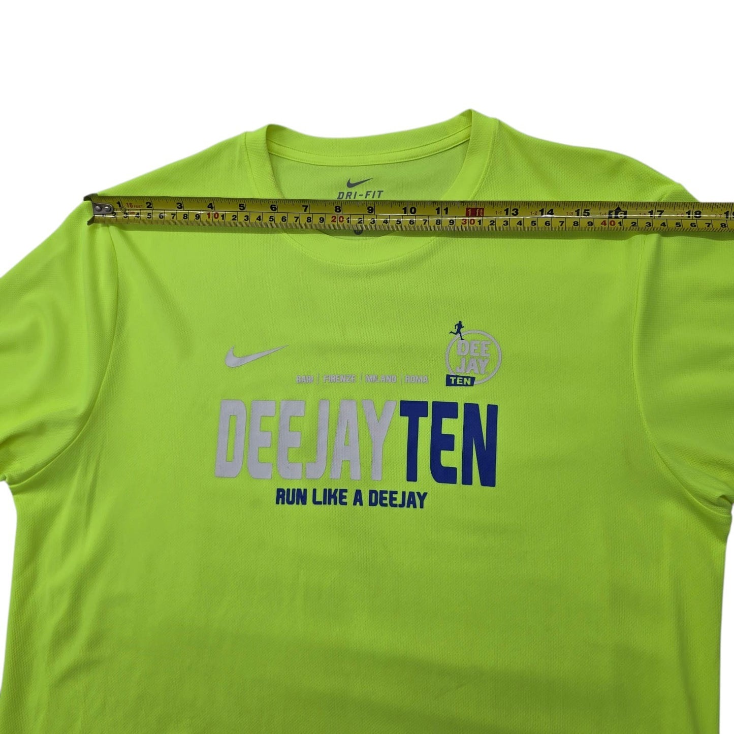 Nike Men's Neon Green Dri-FIT Running T-Shirt Size M