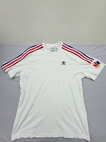 Adidas Originals Men's White Stripe 3-Stripes T-Shirt M Cotton
