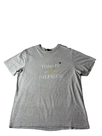 Tommy Hilfiger Men's Gray Graphic Logo T-Shirt Short Sleeve Size XL