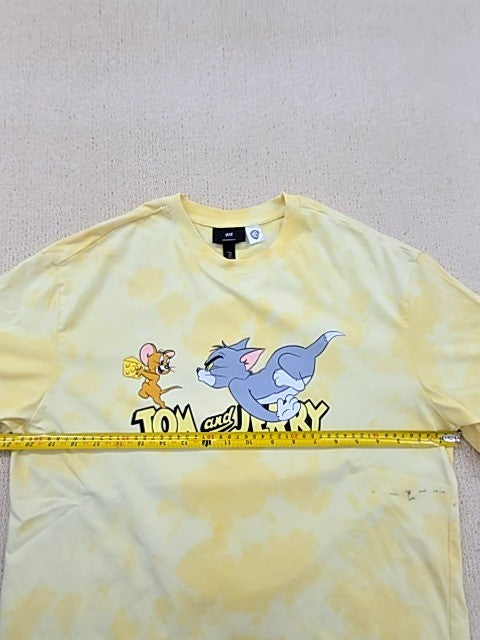 H&M Kids Tom & Jerry Light Yellow Cartoon T-Shirt S Relaxed Cotton