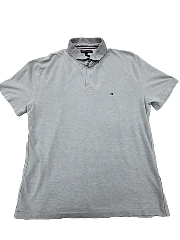 Tommy Hilfiger Gray XL Short Sleeve Polo Shirt Cotton Stretch Regular Fit