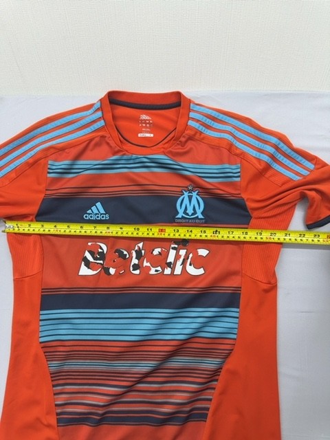 Adidas Men's XL Orange Soccer Jersey Striped Climalite Short Sleeve