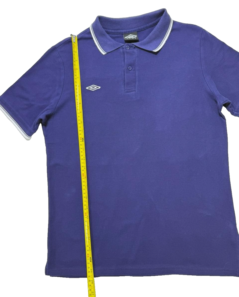 Umbro Men's Blue Short Sleeve Polo Shirt - Size L