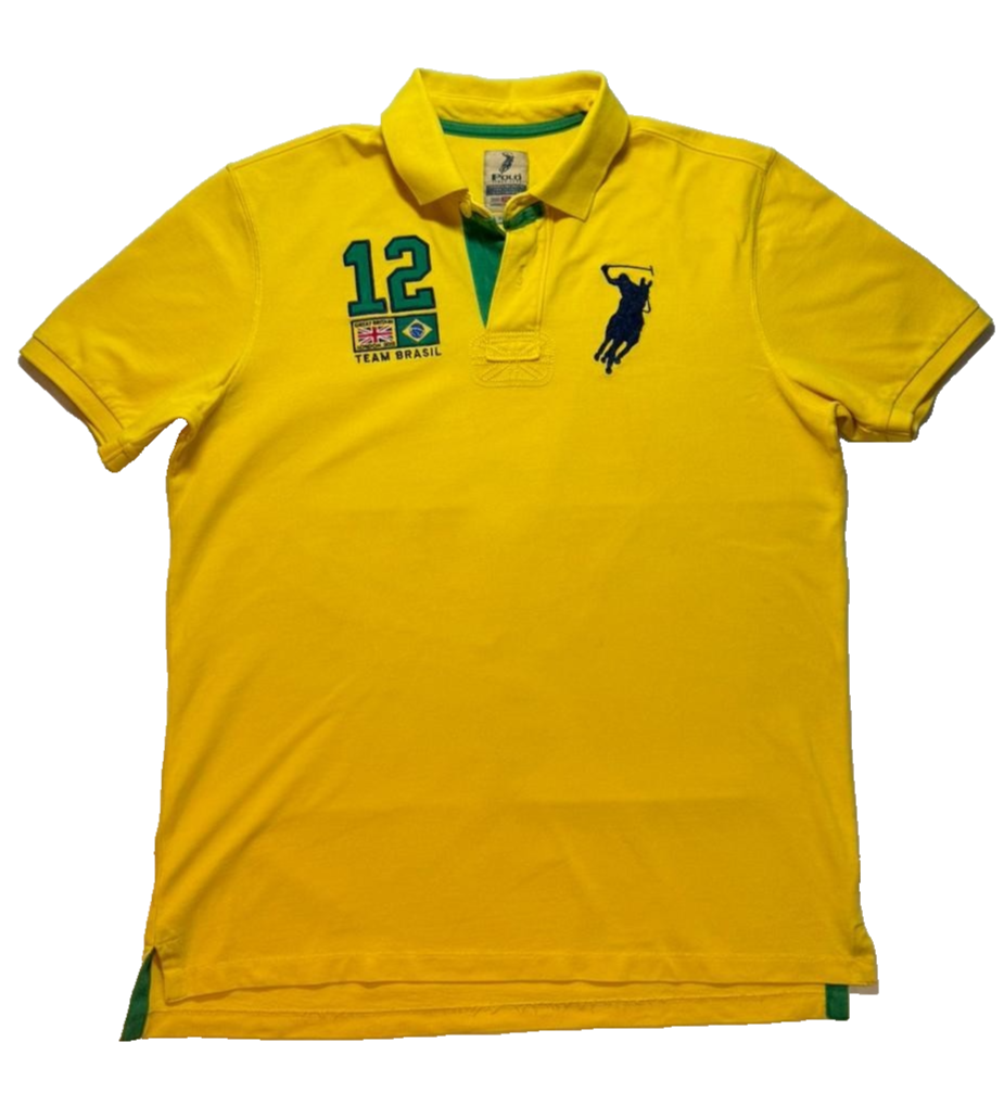 Rare-Ralph Lauren Polo Team Brazil Yellow Shirt | XXL