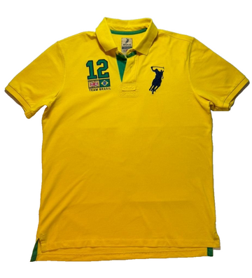 Rare-Ralph Lauren Polo Team Brazil Yellow Shirt | XXL