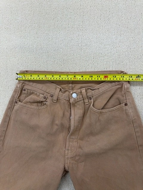 Levi's 501 Original Straight Tan Jeans 31x32 Button Fly Cotton Denim