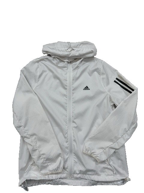Adidas 3-Stripes White Hooded Zipper Jacket Unisex RN85776