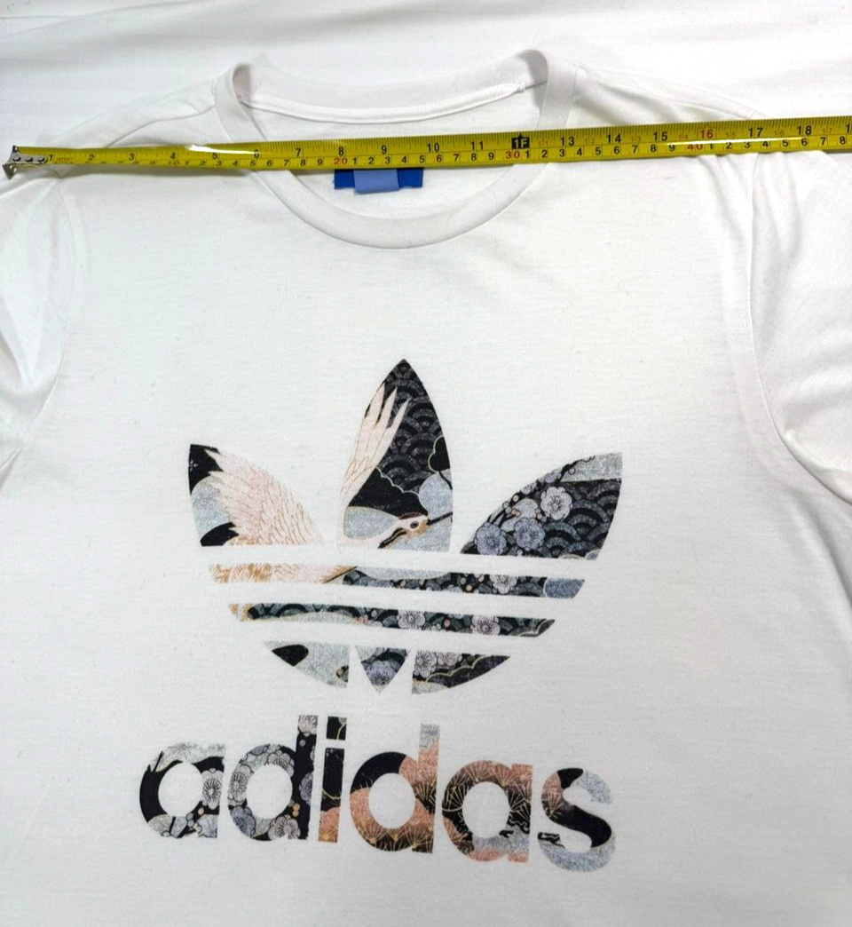 Adidas Originals Rita Ora White Smoke Trefoil T-Shirt - Size S