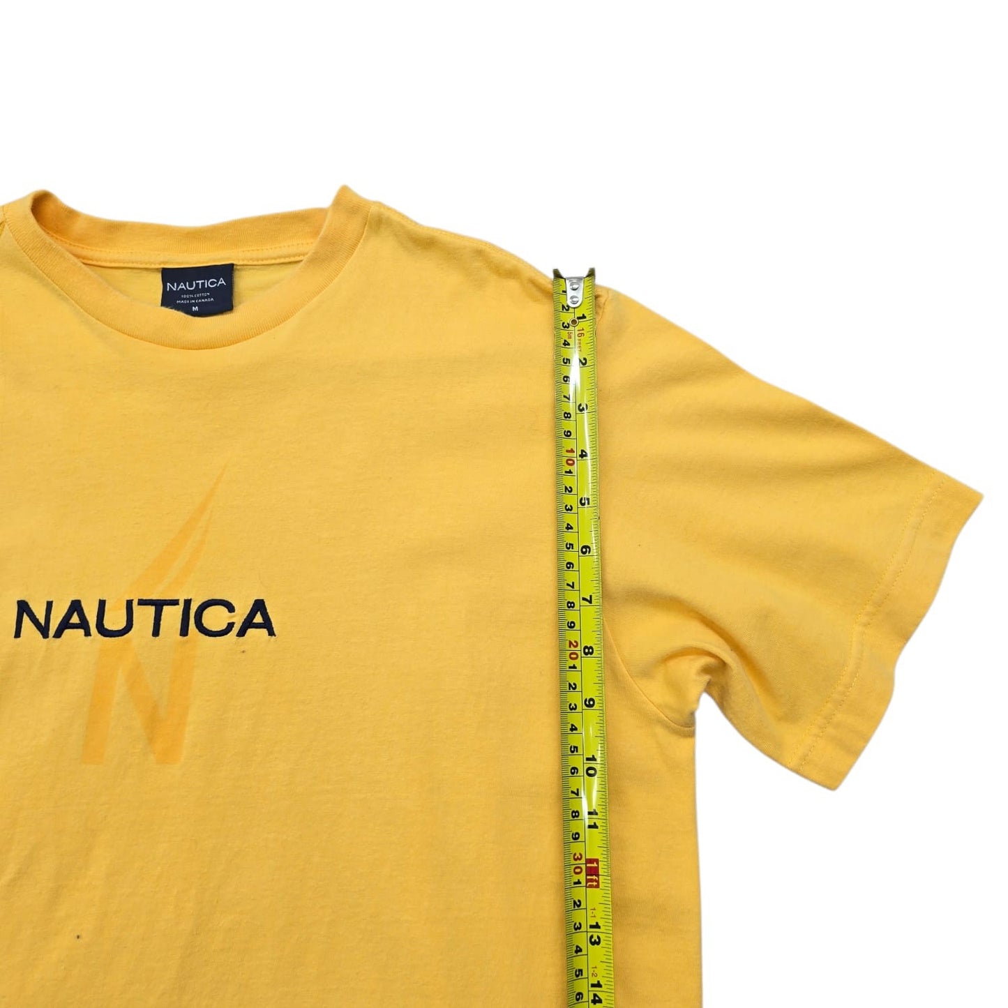 Nautica Men's Yellow Logo Crew Neck T-Shirt Size M