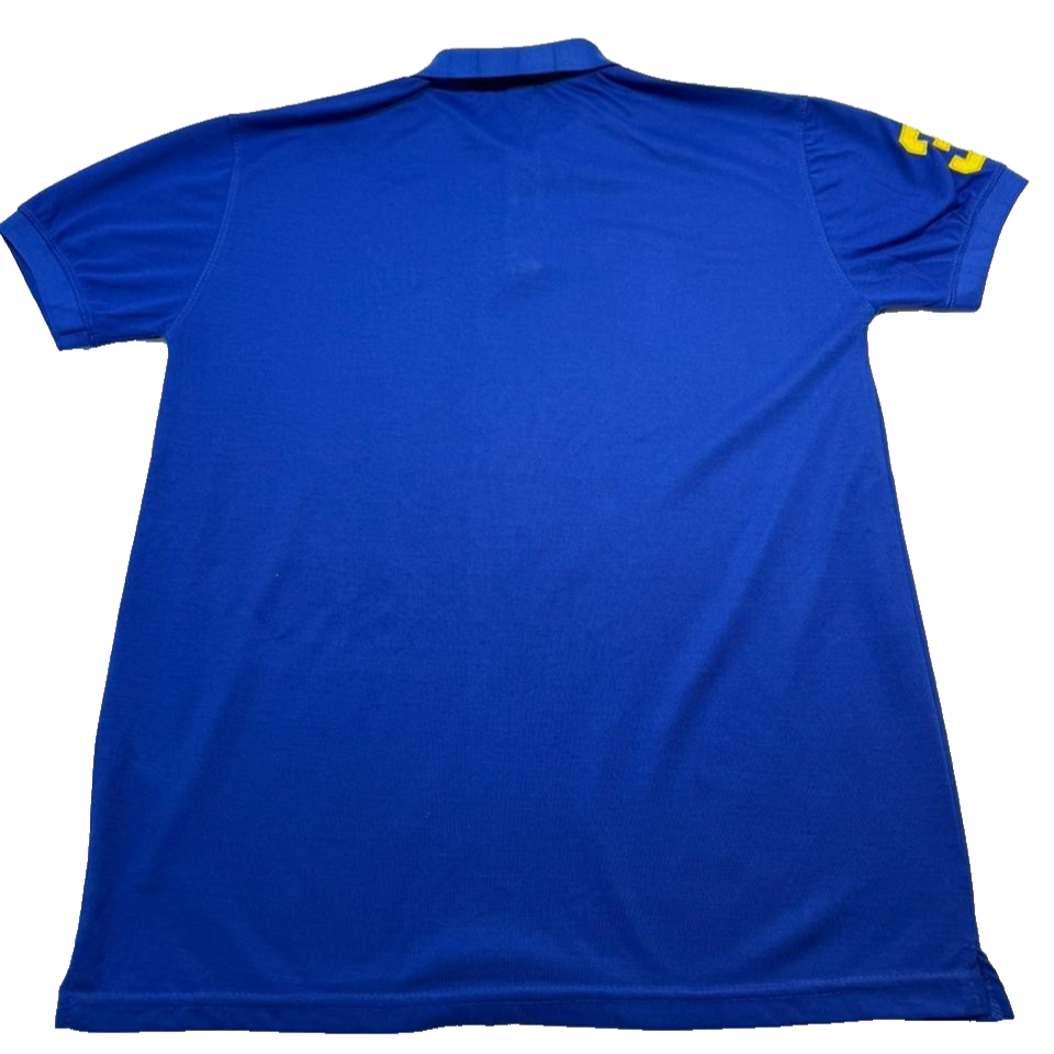 Polo Ralph Lauren Men'S Royal Blue Pique Polo Shirt Yellow Big Pony Logo S/L