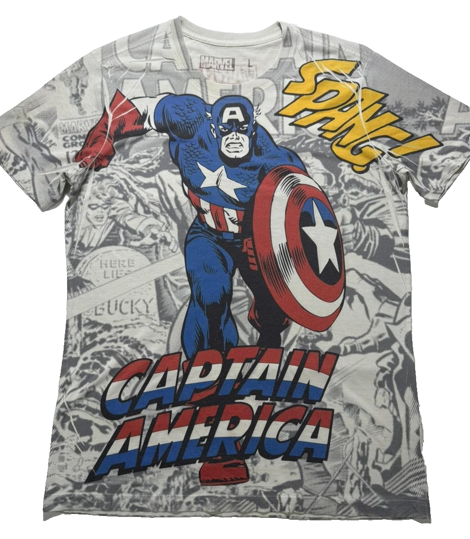 Marvel Captain America Shield Graphic T-Shirt Men's Size L