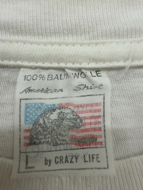 Crazy Life Unisex White Artistic Face T-Shirt Large Cotton