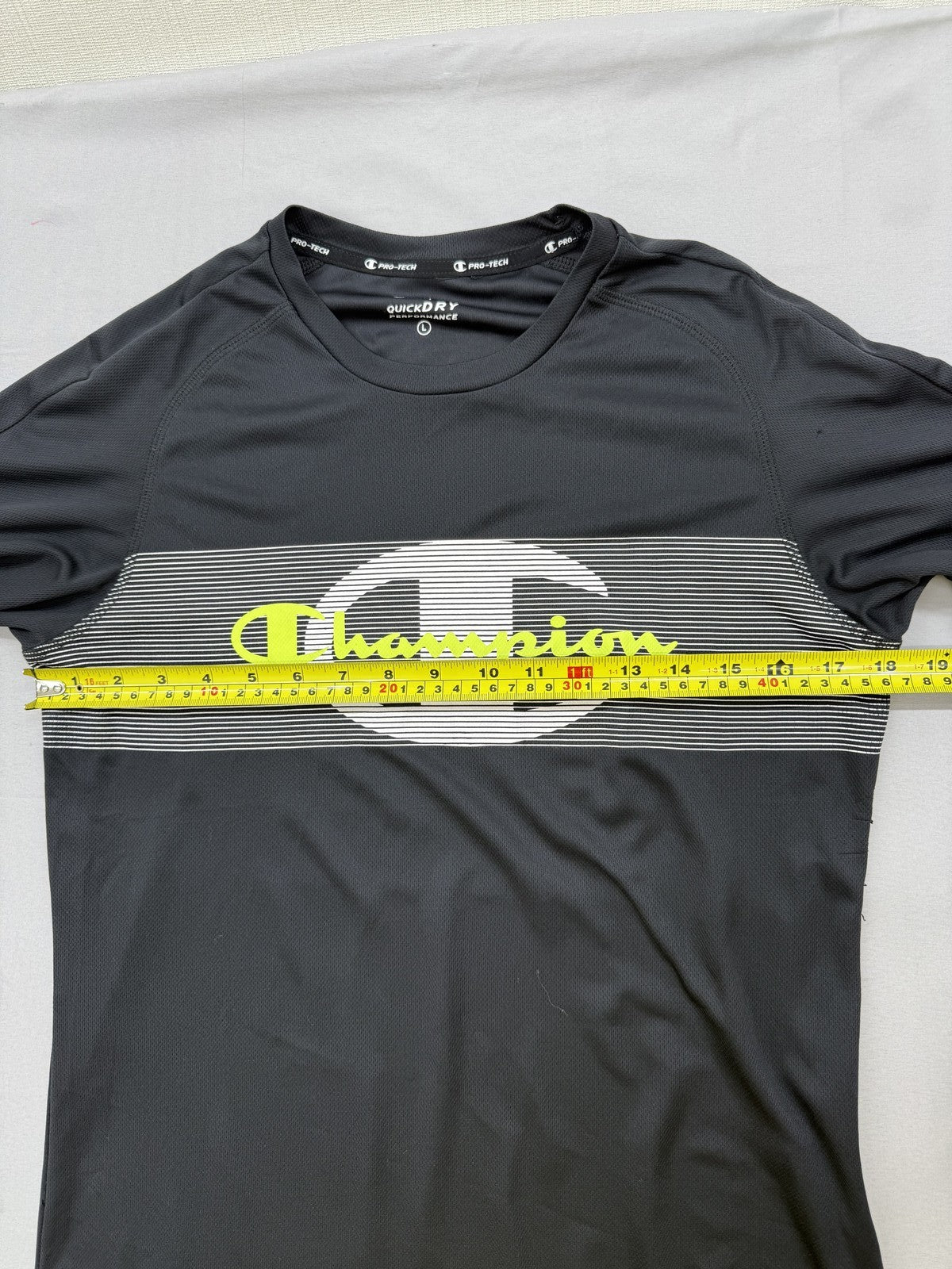 Champion Quick Dry Performance T-Shirt L Black Crew Neck Athletic