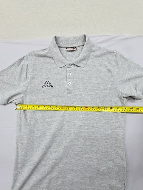 Kappa Men's Grey Polo Shirt Medium Short Sleeve Cotton Embroidered