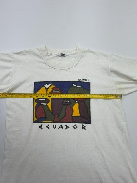 Otavaldd Men White Adventure Graphic T-Shirt Size M Regular Fit