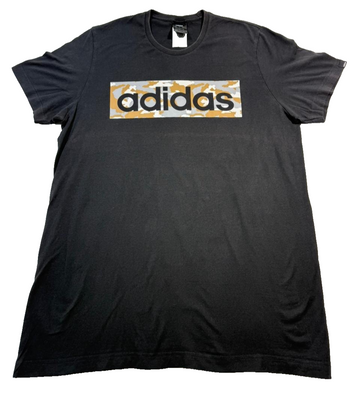Adidas Men'S Black Camo Box Logo Graphic T-Shirt Short Sleeve Size L