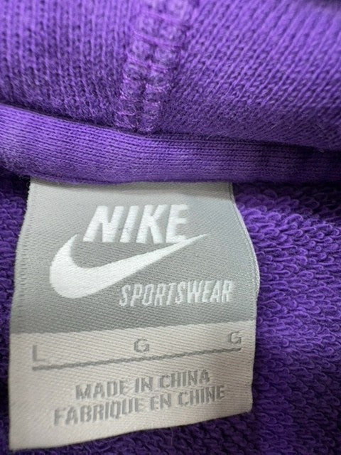 Nike Unisex Purple Full-Zip Hoodie Size L 100% Cotton Sportswear