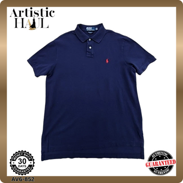 Polo Ralph Lauren Navy Short Sleeve Polo Shirt Men's L Custom Fit