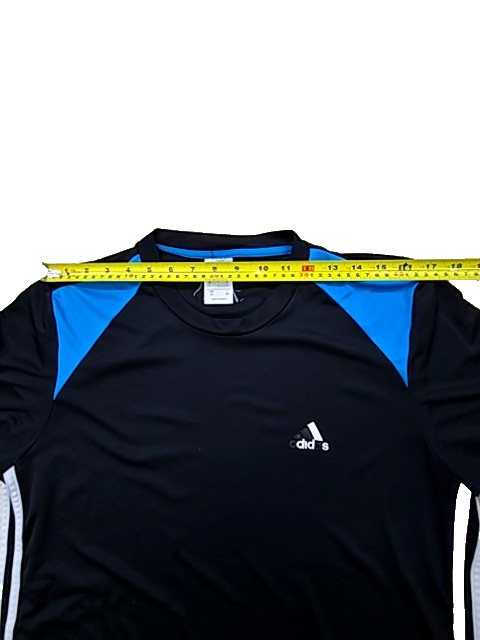 Adidas Women's Black Color Block T-Shirt L 3-Stripes Moisture Wicking