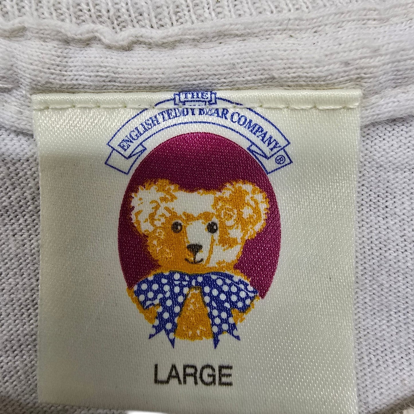 The English Teddy Bear Co Unisex Cream Sailor Bear T-Shirt L Vintage
