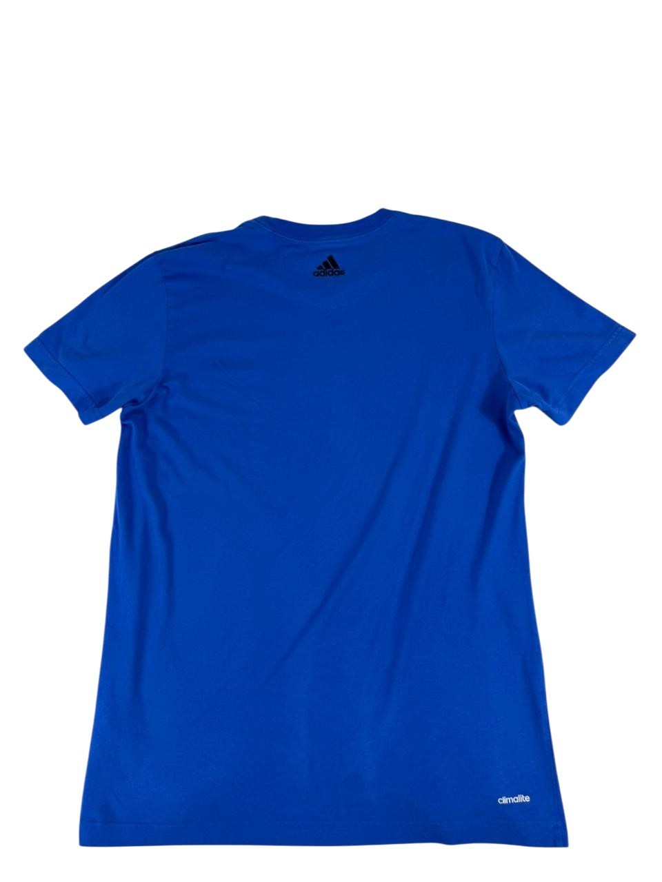 Adidas Mens Blue Logo Graphic T Shirt Short Sleeve Cotton Size Large Tag Faded