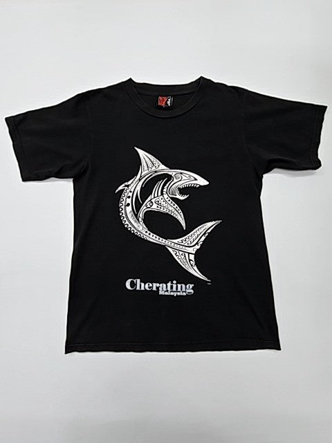 The Drip Men Black Shark Ocean Graphic Print T-Shirt Size L Regular
