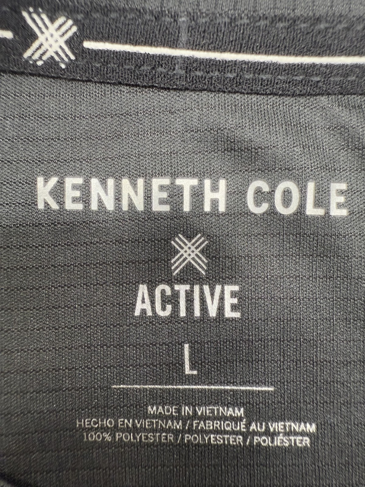 Kenneth Cole Men's Black Long Sleeve Active T-Shirt L Reflective Wicking