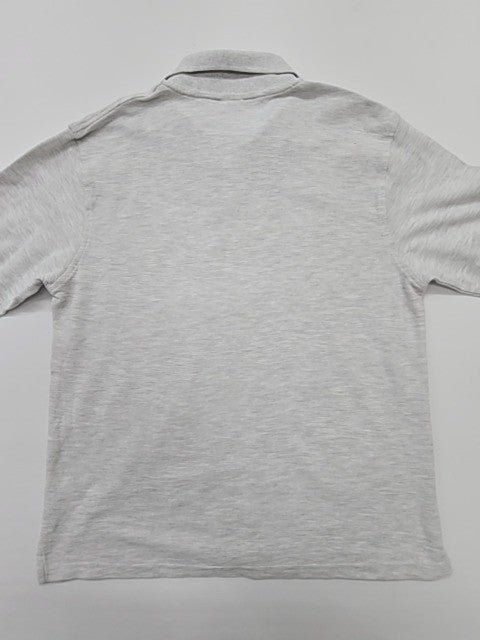 Fruit of the Loom Men's Gray Polo Shirt – Size L, Long Sleeve