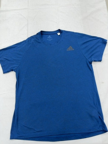 Adidas Men's L Blue Climalite Freelift Short Sleeve Crewneck T-Shirt