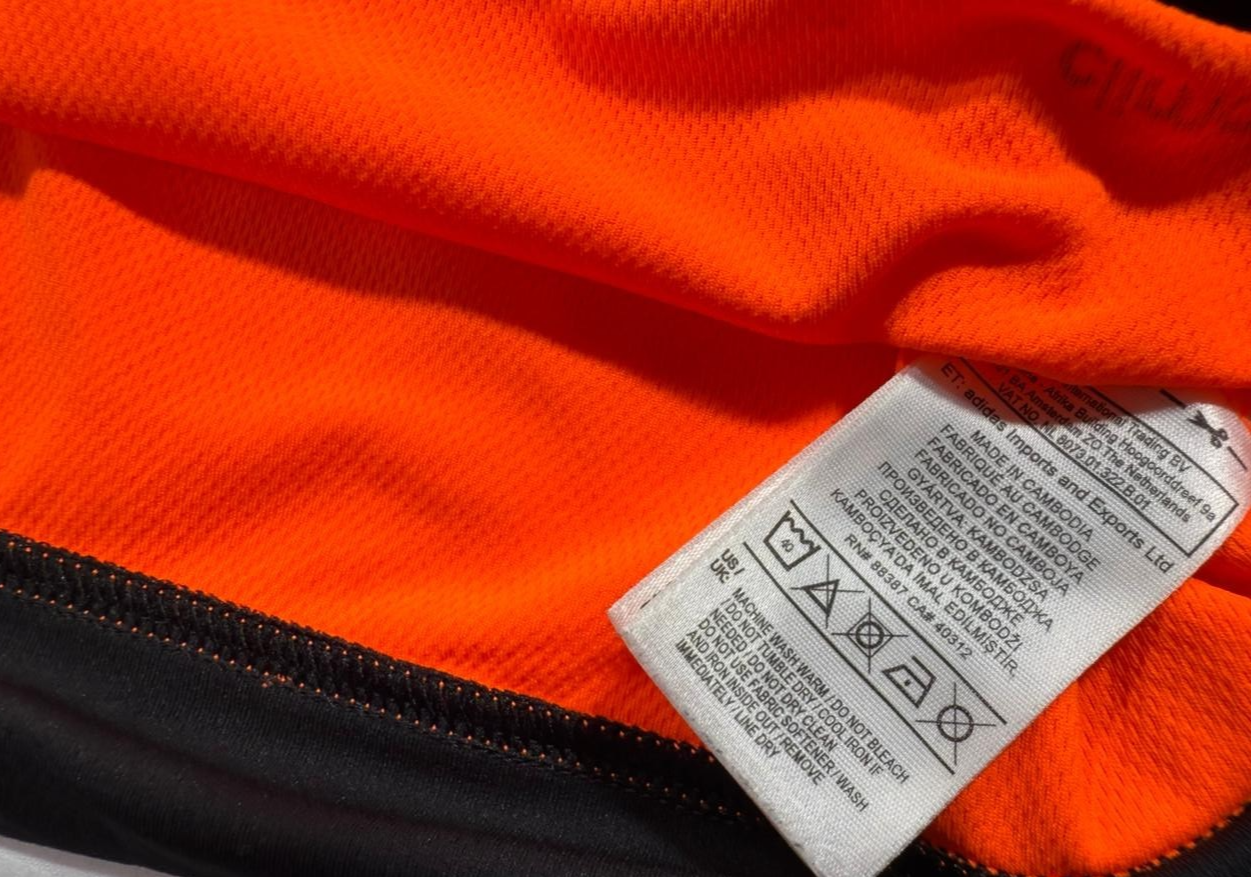 Adidas Men's Bright Orange Climalite Training Shirt Black 3-Stripe Crew Neck 2Xl