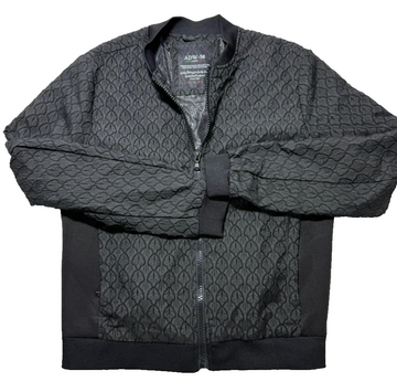 Adw-58 Men's Premium Casual Bomber Jacket Textured Leaf Pattern Size L