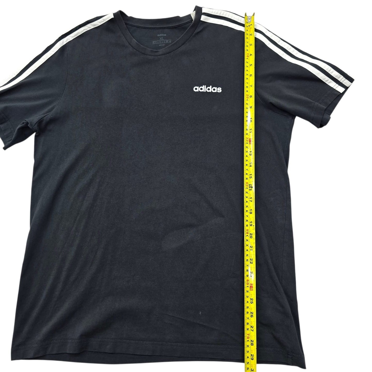 Adidas Men's Black Striped 3-Stripes T-Shirt XL Originals