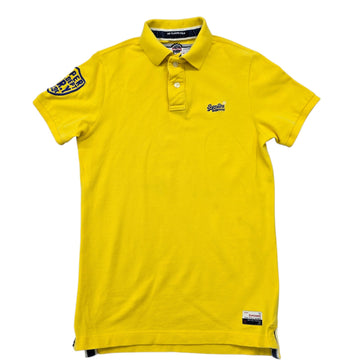 Superdry Men's Yellow Embroidered Polo Shirt Size M