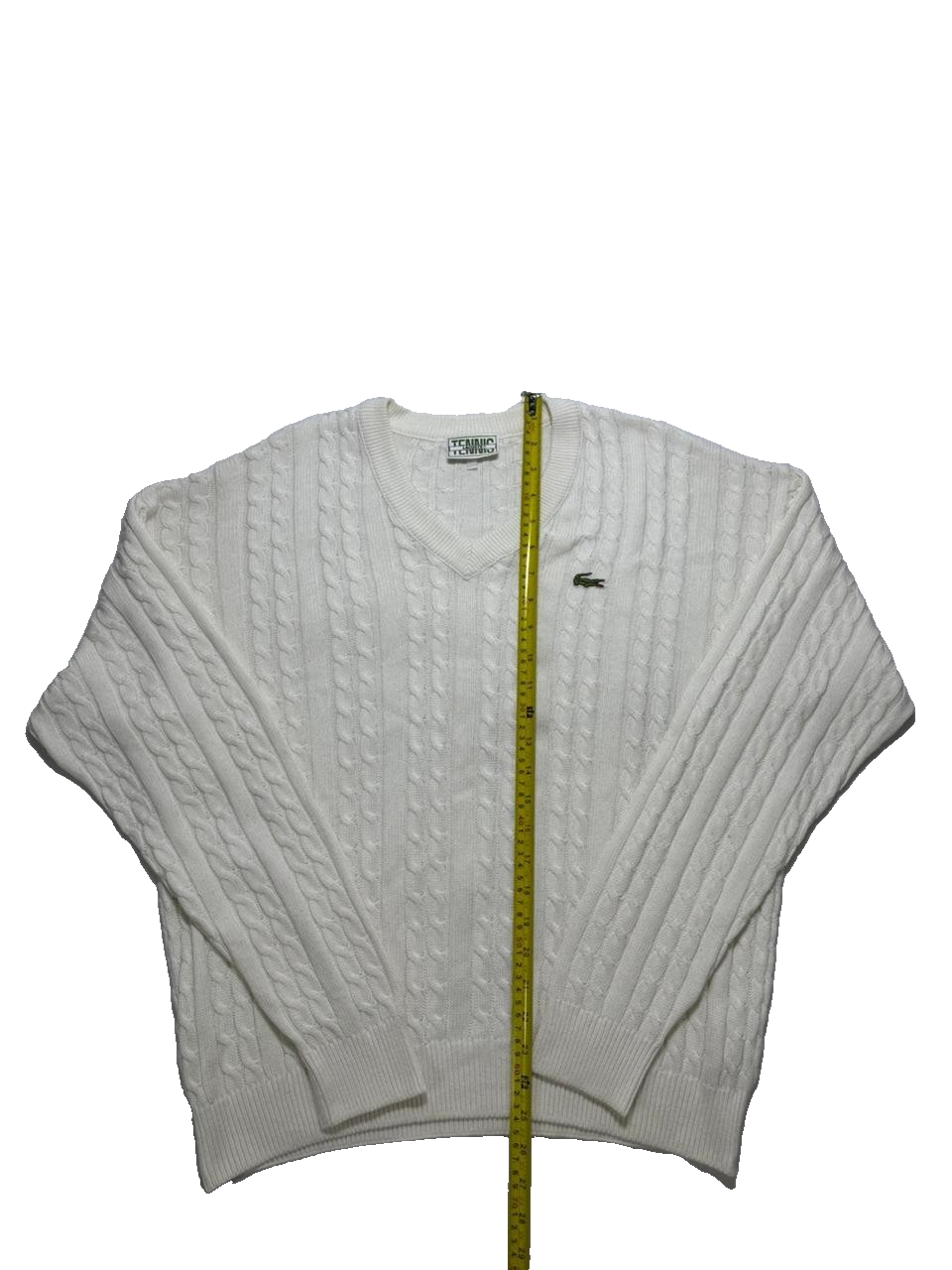 Vintage Sweater Tennis Lacoste White Long Sleeve